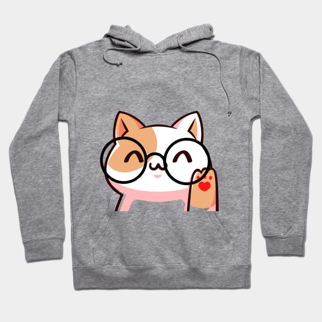 cat with glasses Hoodie by Amadej